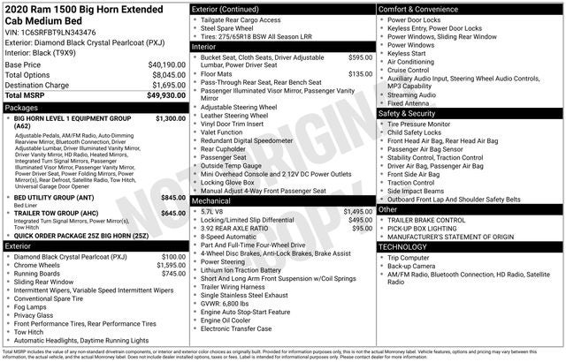 2020 RAM 1500 Big Horn/Lone Star