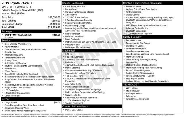2019 Toyota RAV4 LE