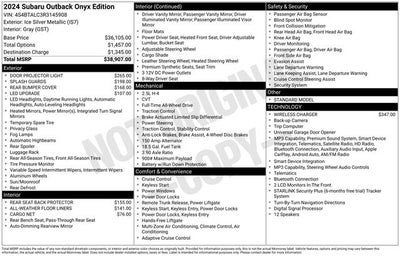 2024 Subaru Outback Onyx Edition