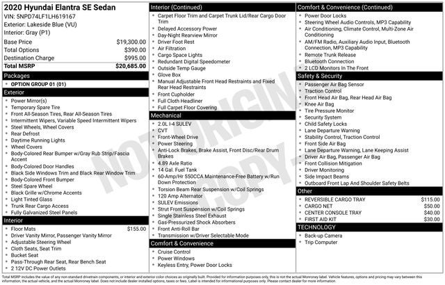 2020 Hyundai Elantra SE