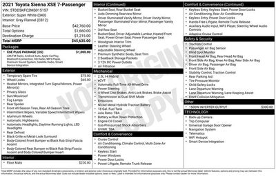 2021 Toyota Sienna XSE 7 Passenger