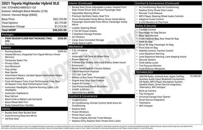 2021 Toyota Highlander Hybrid XLE