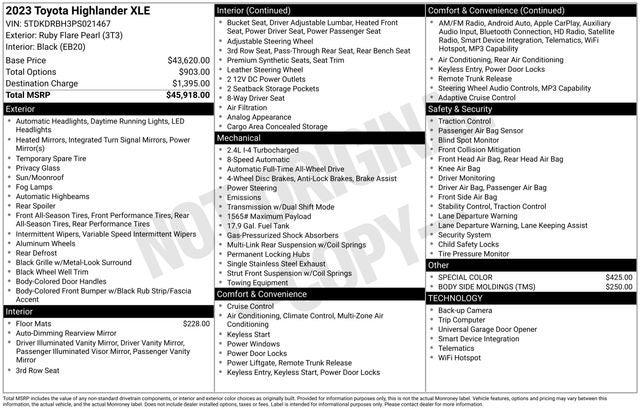 2023 Toyota Highlander XLE