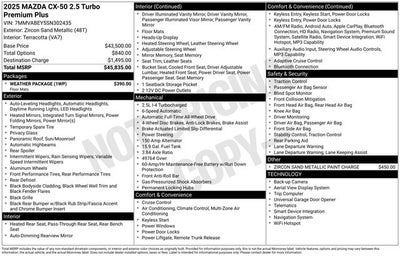 2025 Mazda Mazda CX-50 2.5 Turbo Premium Plus Package