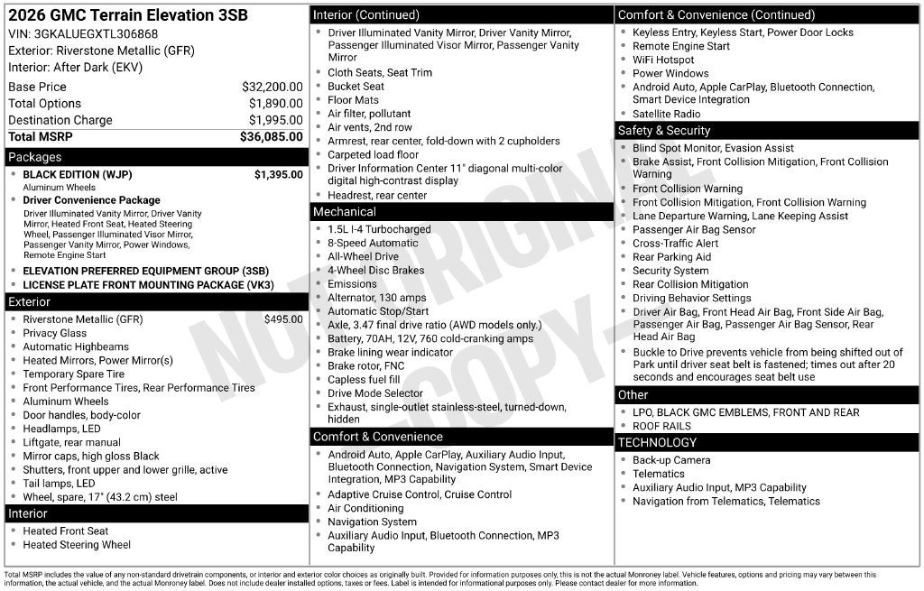 2026 GMC Terrain Elevation