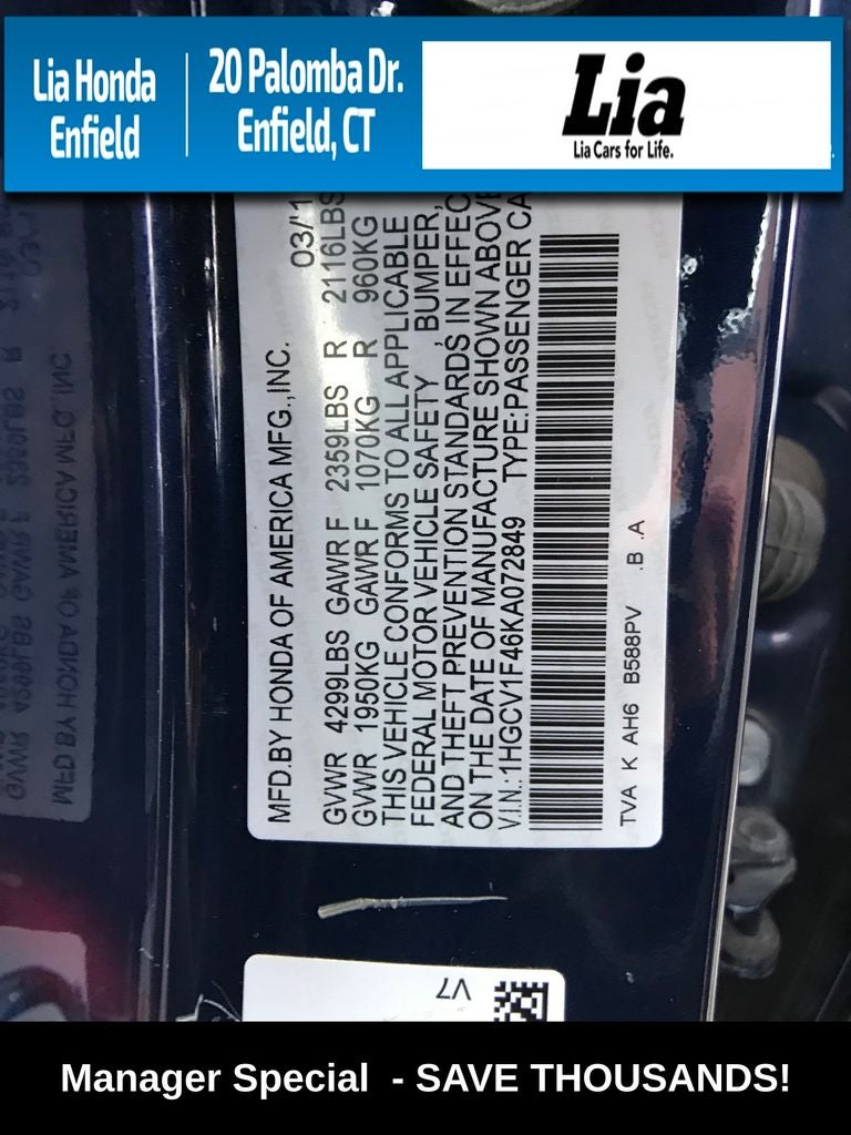 2019 Honda Accord EX