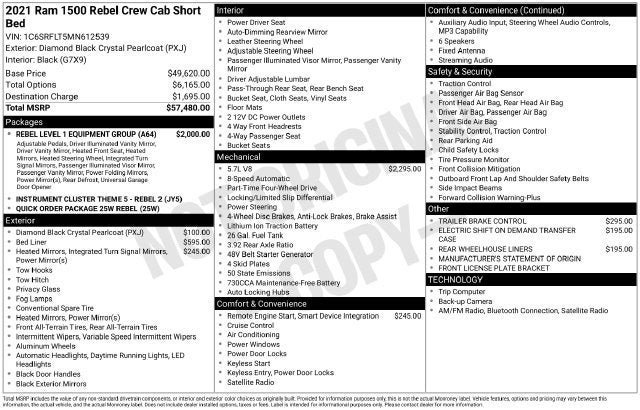 2021 RAM 1500 Rebel