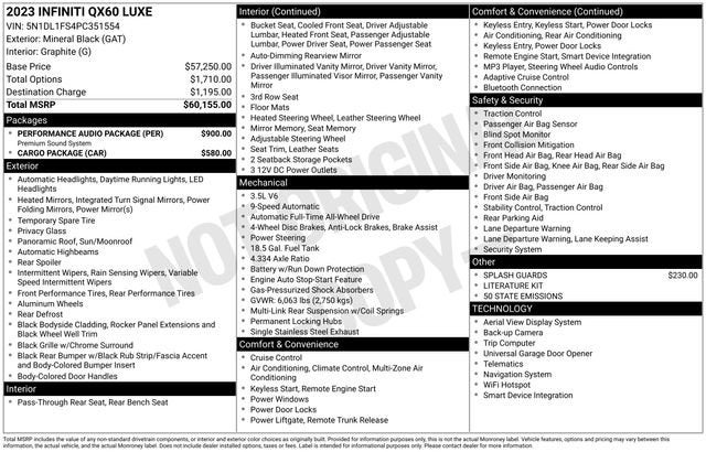 2023 INFINITI QX60 LUXE