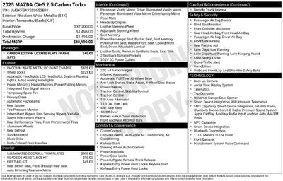 2025 Mazda Mazda CX-5 2.5 Carbon Turbo
