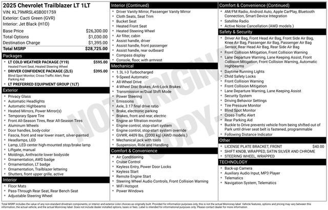 2025 Chevrolet Trailblazer LT