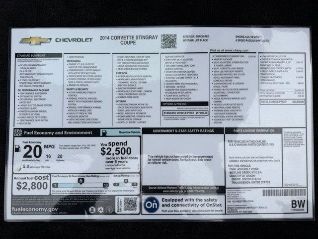 2014 Chevrolet Corvette Stingray Z51 3LT