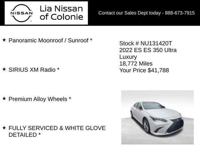 2022 Lexus ES ES 350 Ultra Luxury