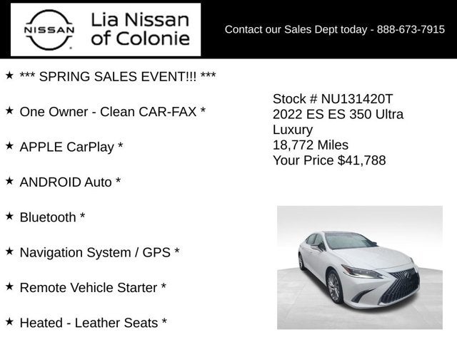2022 Lexus ES ES 350 Ultra Luxury