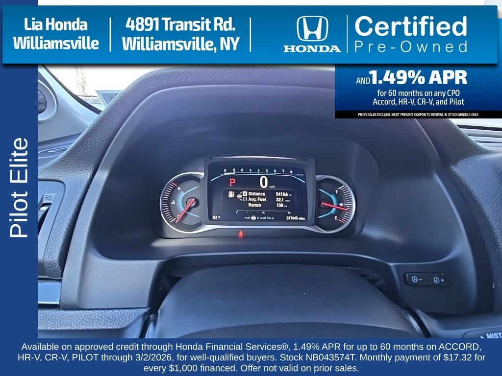 2022 Honda Pilot Elite