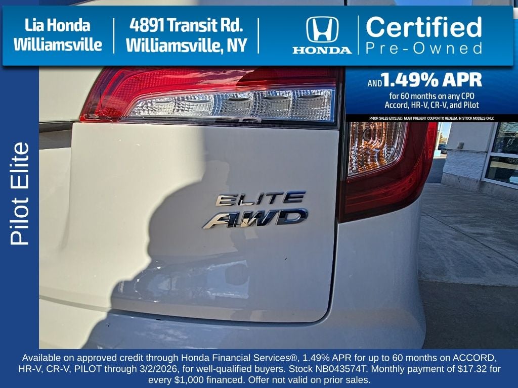 2022 Honda Pilot Elite