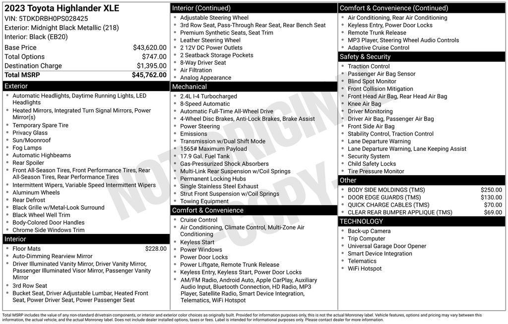 2023 Toyota Highlander XLE