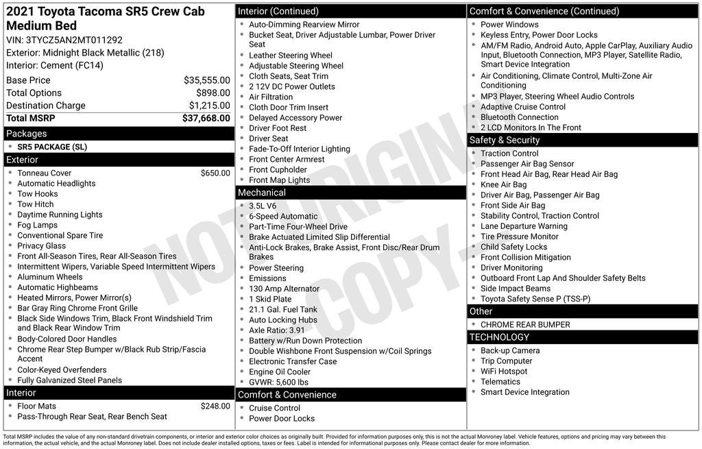 2021 Toyota Tacoma SR5 V6