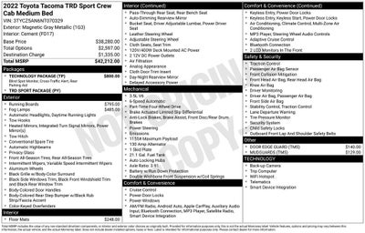 2022 Toyota Tacoma TRD Sport V6