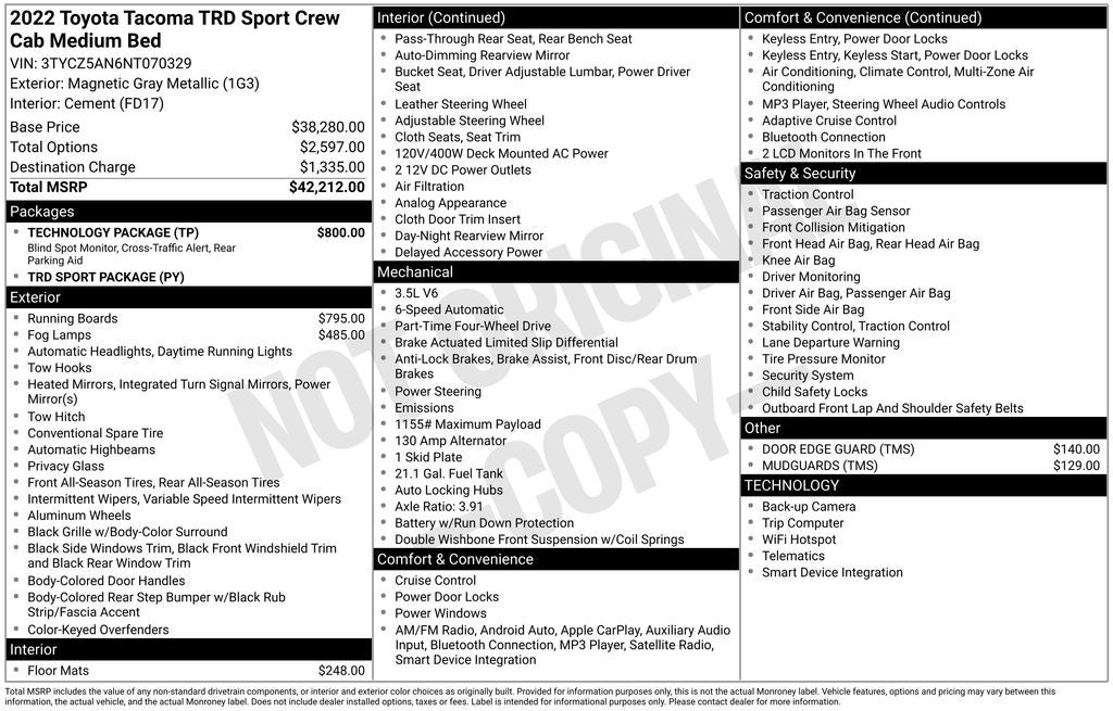 2022 Toyota Tacoma TRD Sport V6