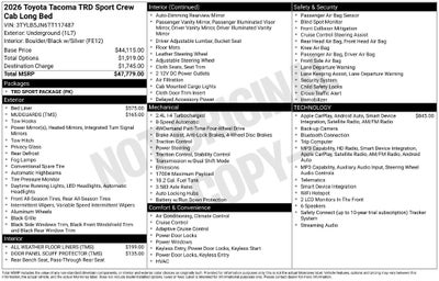 2026 Toyota Tacoma TRD Sport