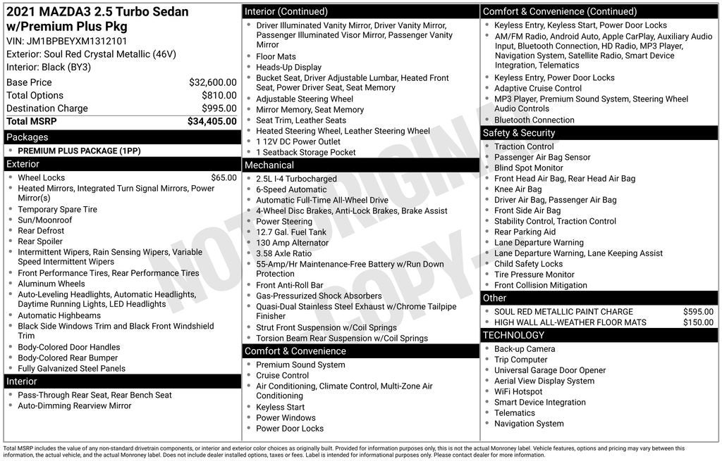 2021 Mazda Mazda3 Premium Plus