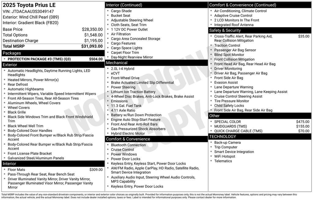 2025 Toyota Prius LE