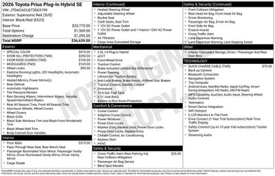 2026 Toyota Prius Plug-In Hybrid SE