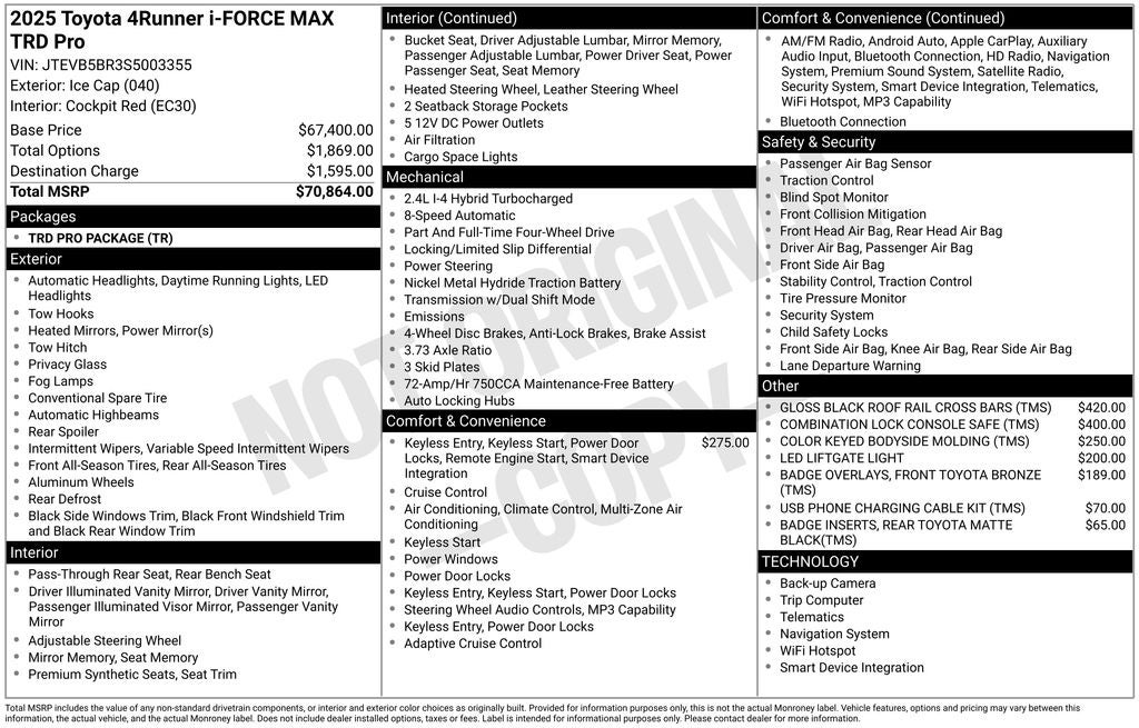 2025 Toyota 4Runner i-FORCE MAX Hybrid TRD Pro