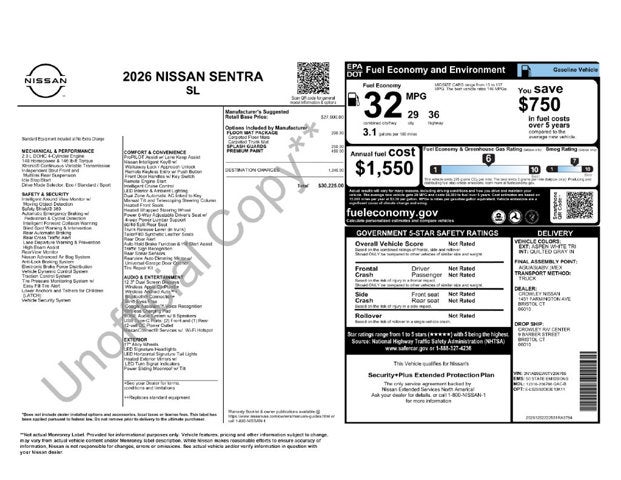 2026 Nissan Sentra SL