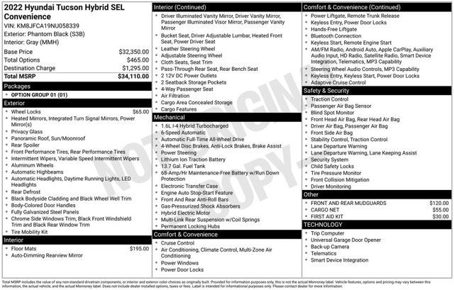 2022 Hyundai Tucson Hybrid SEL Convenience