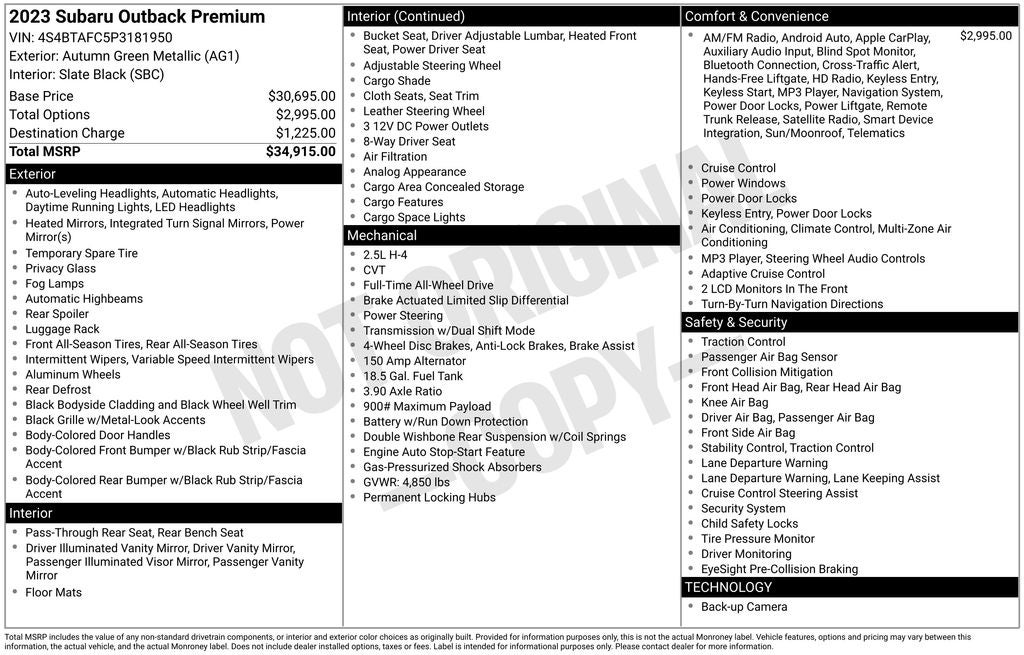 2023 Subaru Outback Premium