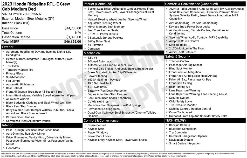 2023 Honda Ridgeline RTL-E