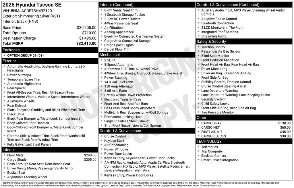 2025 Hyundai Tucson SE
