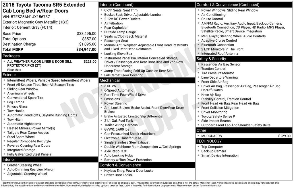 2018 Toyota Tacoma SR5 V6