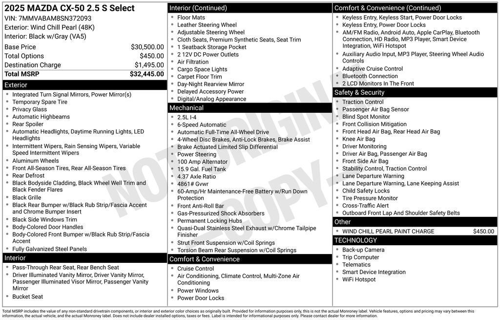 2025 Mazda Mazda CX-50 2.5 S Select Package