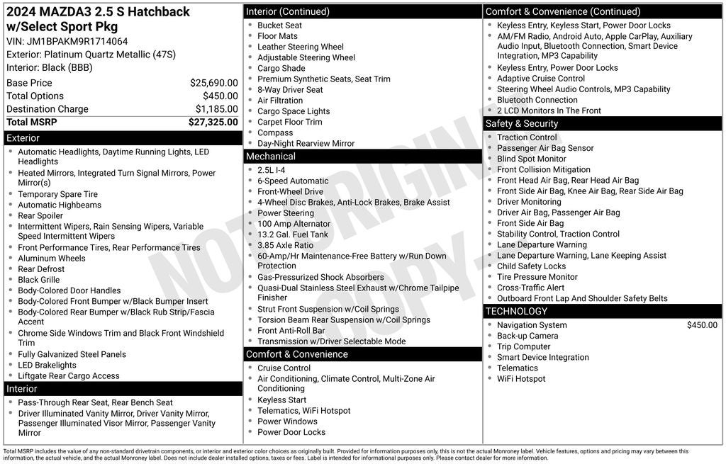 2024 Mazda Mazda3 2.5 S Select Sport