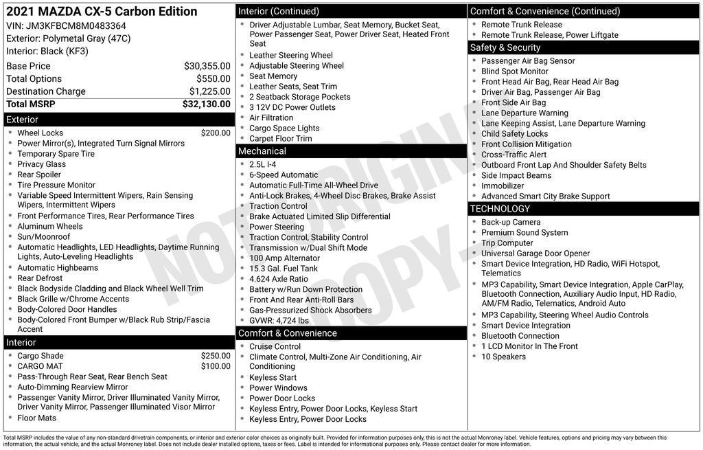 2021 Mazda Mazda CX-5 Carbon Edition