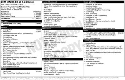 2025 Mazda Mazda CX-50 2.5 S Select Package