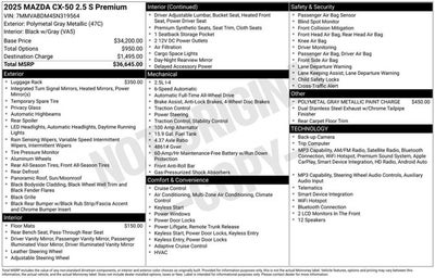2025 Mazda Mazda CX-50 2.5 S Premium Package