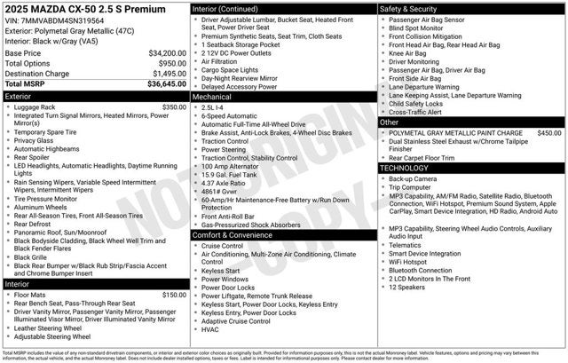 2025 Mazda Mazda CX-50 2.5 S Premium Package