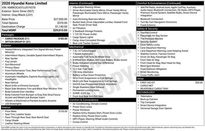 2020 Hyundai Kona Limited