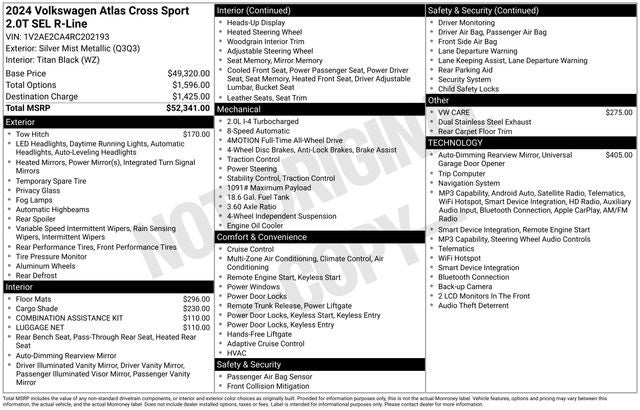 2024 Volkswagen Atlas Cross Sport 2.0T SEL R-Line