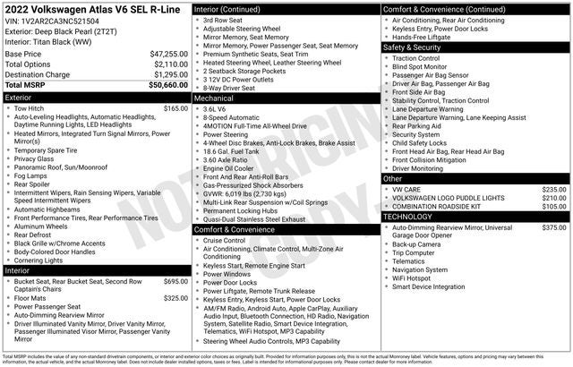 2022 Volkswagen Atlas 3.6L V6 SEL R-Line