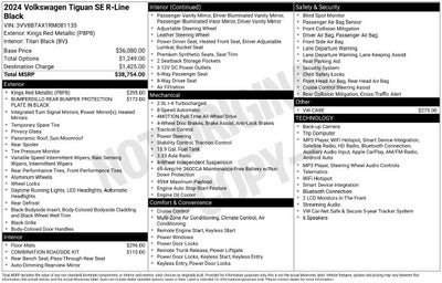2024 Volkswagen Tiguan 2.0T SE R-Line Black