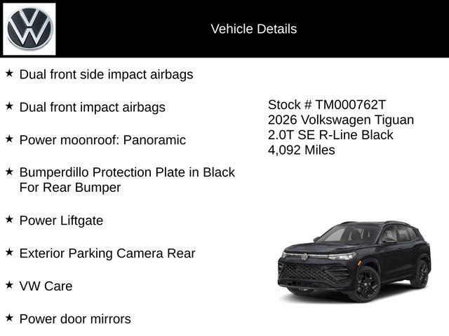 2026 Volkswagen Tiguan 2.0T SE R-Line Black