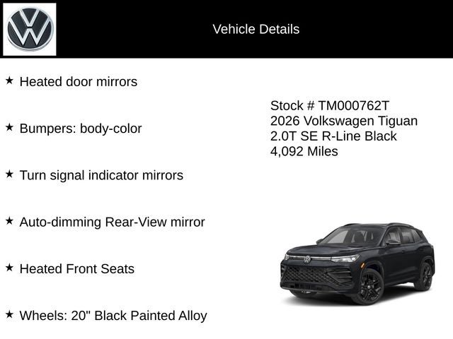2026 Volkswagen Tiguan 2.0T SE R-Line Black