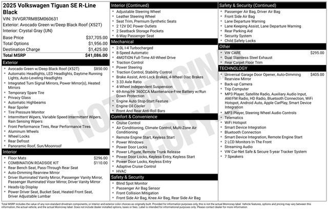 2025 Volkswagen Tiguan 2.0T SE R-Line Black