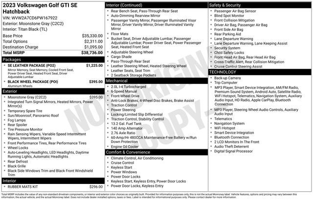 2023 Volkswagen Golf GTI 2.0T SE