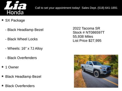 2022 Toyota Tacoma SR V6