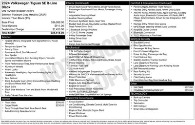 2024 Volkswagen Tiguan 2.0T SE R-Line Black